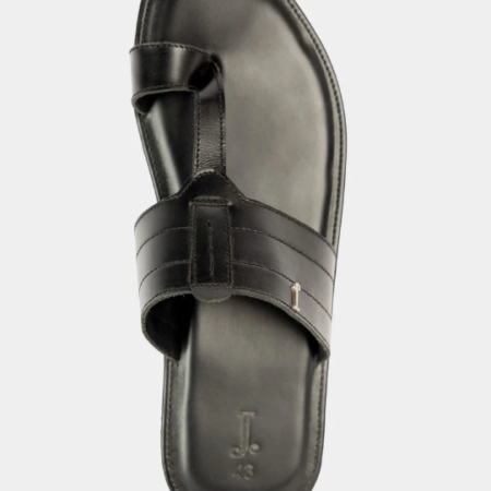 J. black plain kolhapuri chappal
