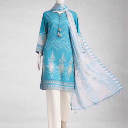 j. MULTICOLOR LAWN DIGITAL PRINTED UNSTITCHED 2PC