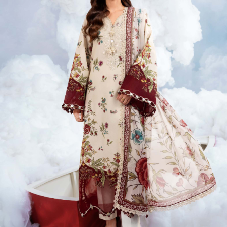 MariaB 3 Pc Unstitched Embroidered Lawn Suit