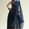 Zara Shahjahan regal blue organza Anarkali embroidery