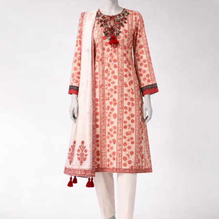 j. MULTICOLOR LAWN EMBROIDERED UNSTITCHED 2PC