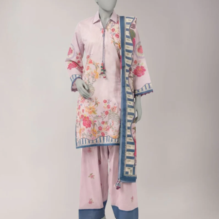 J. multicolor lawn digital printed unstitched 3pc