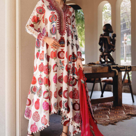 MariaB 3 Piece Unstitched Embroidered Lawn Suit 2026