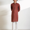 J. RUST BROWN COTTON KURTA