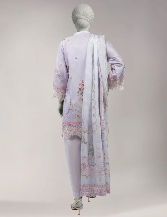 J. multicolor lawn embroidered unstitched 3pc