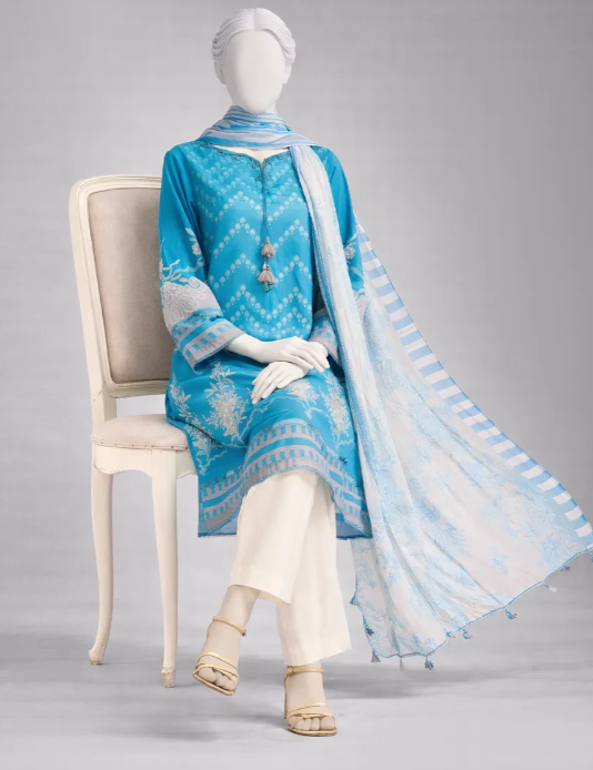 j. MULTICOLOR LAWN DIGITAL PRINTED UNSTITCHED 2PC