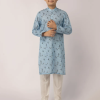 J. SKY BLUE COTTON KURTA