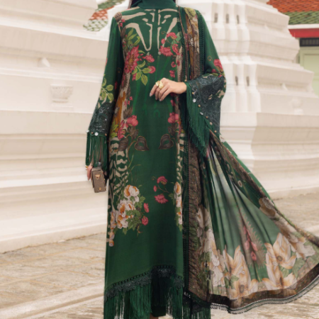 MariaB 3 Piece Unstitched Embroidered Linen Suit 2026