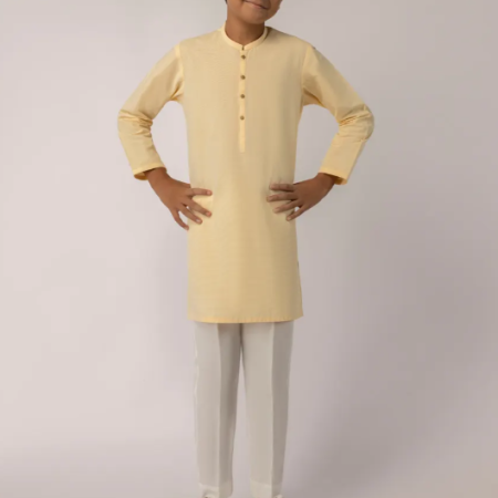 J. YELLOW COTTON KURTA