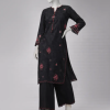 j. BLACK TEXTURED EMBROIDERED UNSTITCHED 2PC