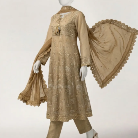 J. BROWN PAPER COTTON EMBROIDERED FORMAL STITCHED 3PC