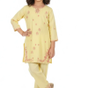 J. yellow maple silk embroidered stitched 2pc