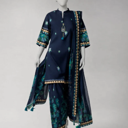 J. multicolor lawn digital printed unstitched 3pc