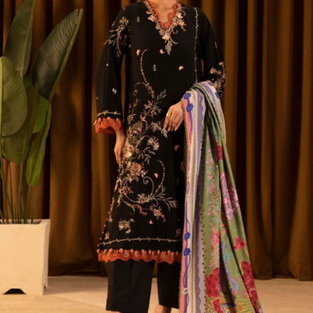 Sana Safinaz Unstitched Slub Muzlin 3 Piece Suit