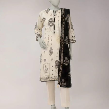 J. multicolor lawn printed unstitched 3pc