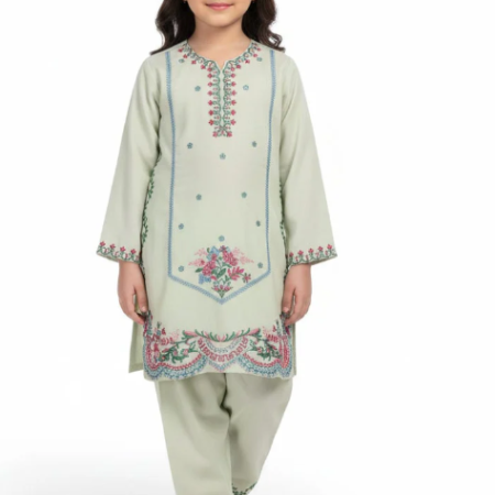 J. blue maple silk embroidered stitched 2pc