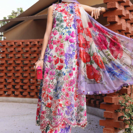 MariaB 3 Piece Unstitched Embroidered Lawn Suit