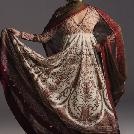 Zara Shahjahan Kalidaar Anarkali crafted in high-grade Pima Lawn