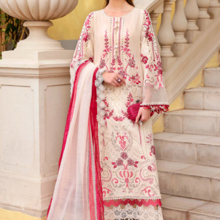 MariaB Embroidered Jacquard Lawn Suit 2026