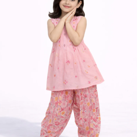 J. pink lawn embroidered stitched 2pc