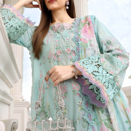 MariaB 3 Piece Unstitched Embroidered Lawn Suit