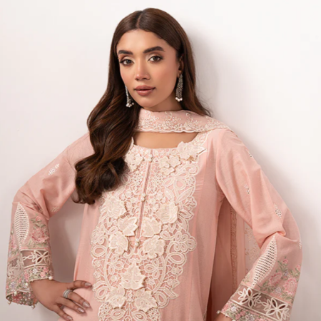 MariaB 3Piece Embroidered Dobby Lawn Suit