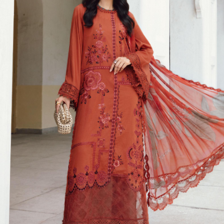 MariaB 3 Piece Unstitched Embroidered Cambric Suit