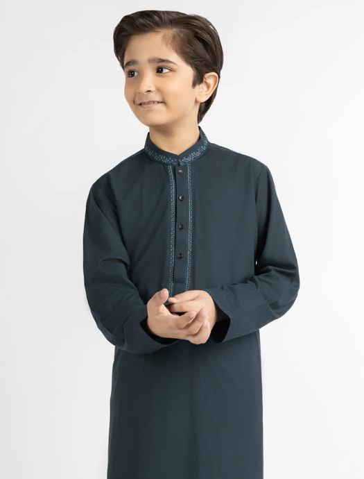 J. teal semi-formal kameez shalwar