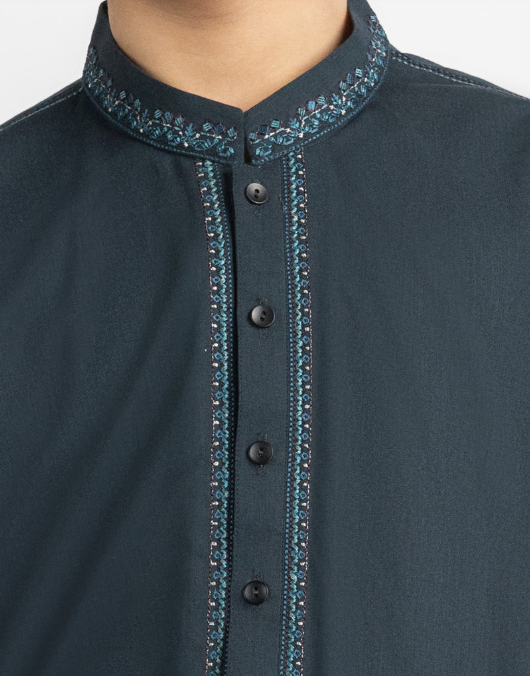 J. teal semi-formal kameez shalwar