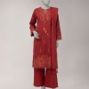 J. maroon embroidered jacquard unstitched 3pc