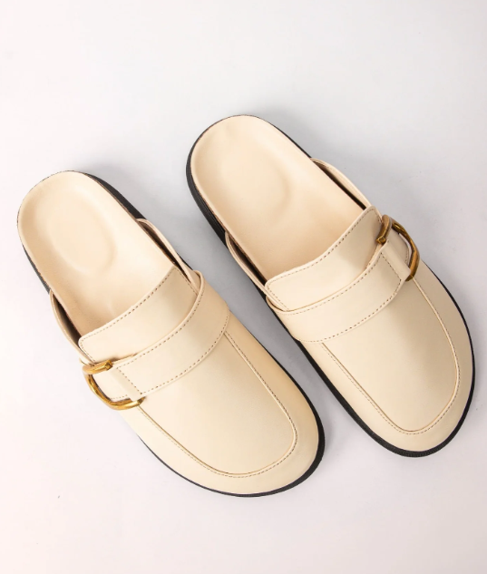 J. beige clogs