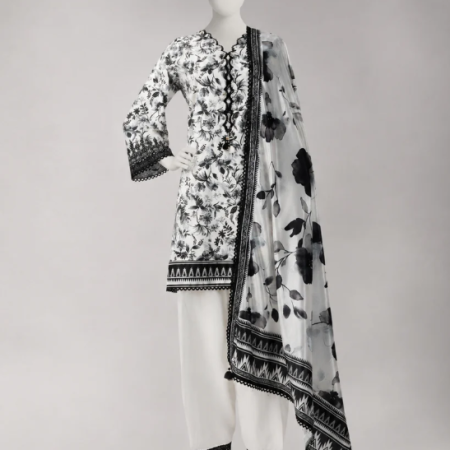 J. multicolor lawn embroidered unstitched 3pc