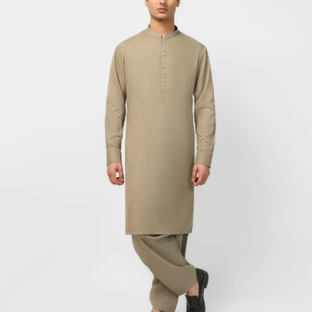 J. olive plain kameez shalwar