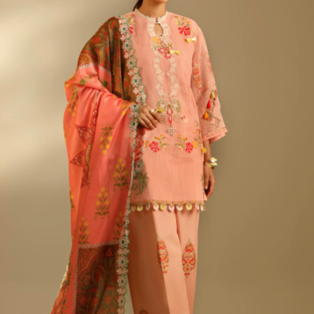 Sana Safinaz Unstitched Embroidered 3 Piece Muzlin Suit