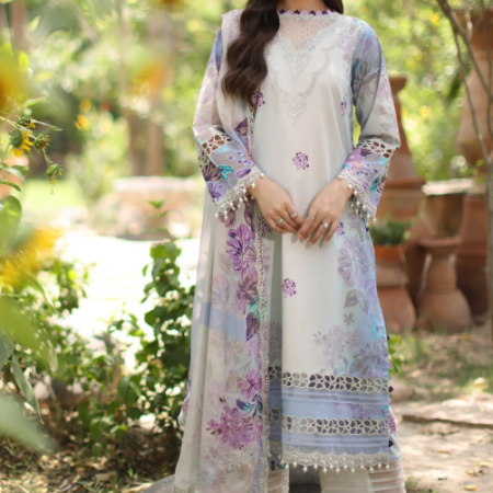 3-PC Unstitched Embroidered Lawn CH6-22
