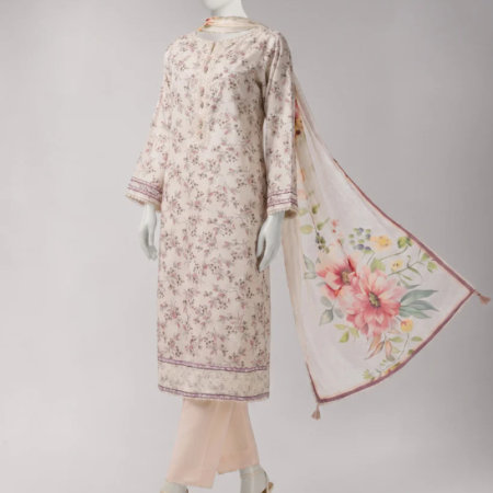 J. multicolor lawn embroidered unstitched 3pc