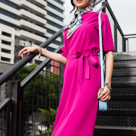 MariaB Belted Midi Dress
