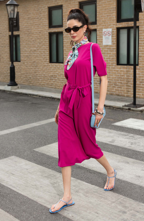 MariaB Belted Midi Dress