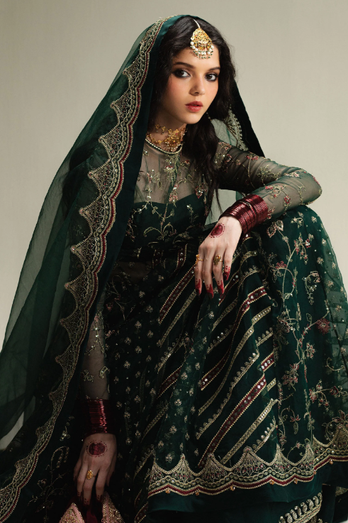 Zara Shahjahan Korean raw silk lehenga Bayaan