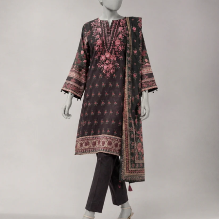 J. multicolor lawn embroidered unstitched 3pc
