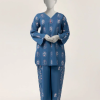 J. blue lawn printed 2pc stitched