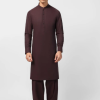 J. maroon cotton casual kameez shalwar