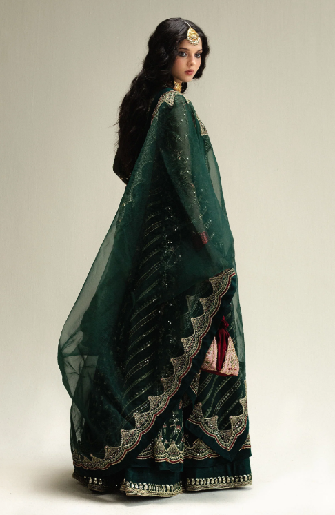 Zara Shahjahan Korean raw silk lehenga Bayaan