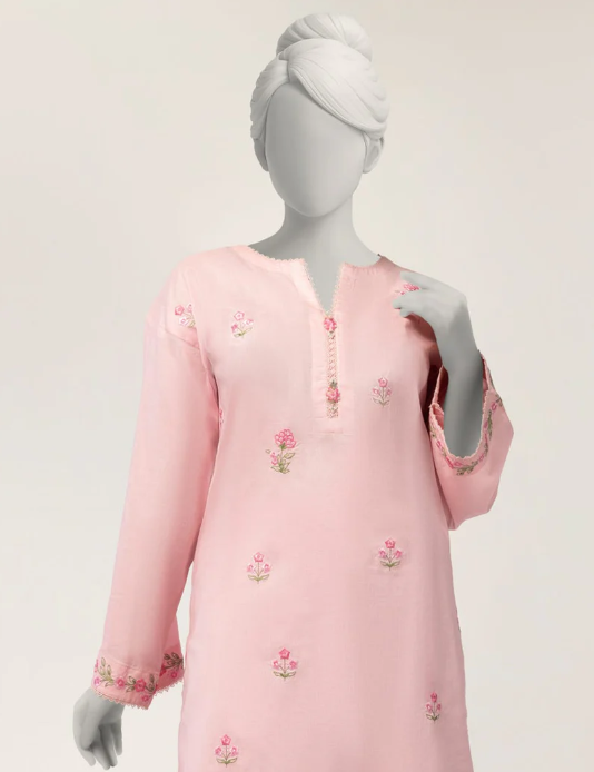 J. pink lawn embroidered 2pc stitched