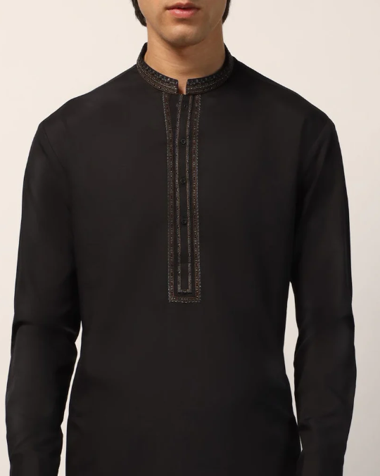 J. black formal kameez shalwar