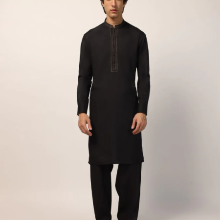 J. black formal kameez shalwar