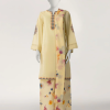 J. yellow lawn embroidered stitched 3pc