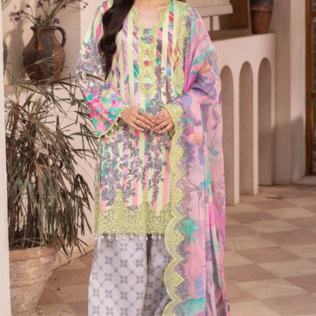 3-PC Unstitched Embroidered Lawn CH6-16