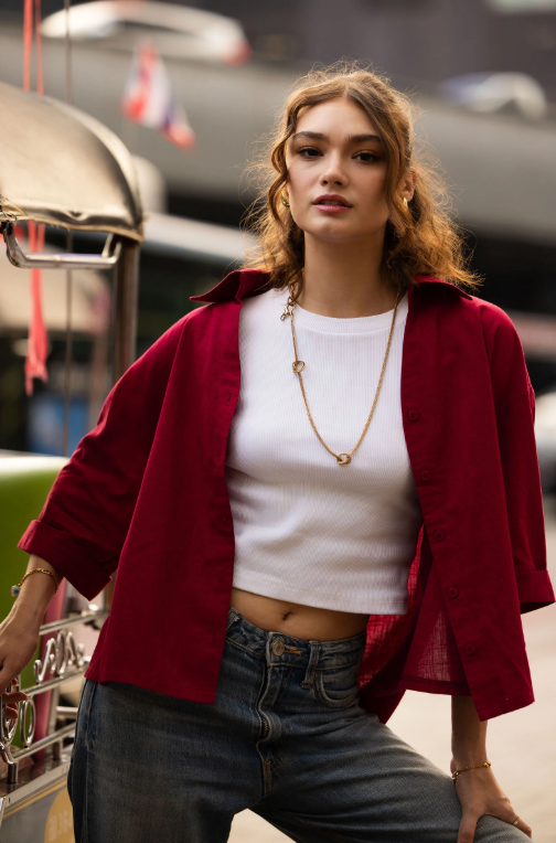 MariaB Casual Button-Down Top
