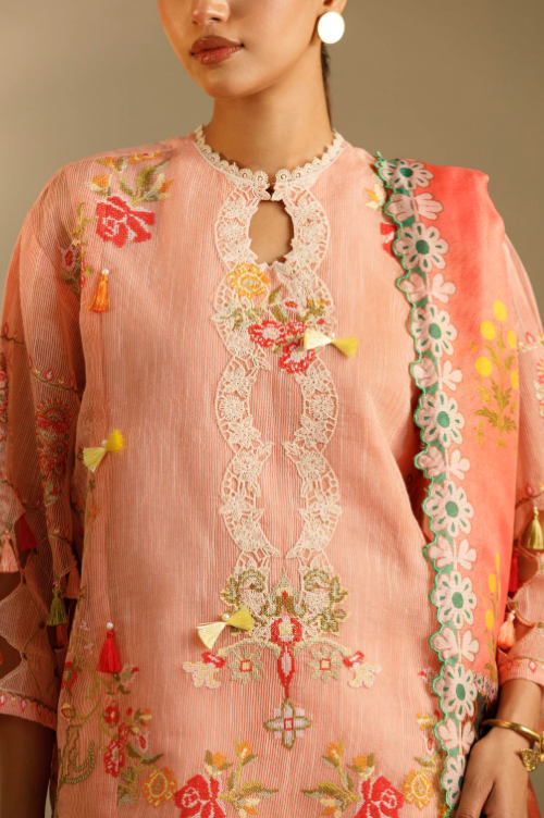 Sana Safinaz Unstitched Embroidered 3 Piece Muzlin Suit